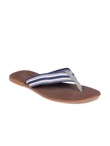 Estd. 1977 Men Navy Blue & Brown Sandals