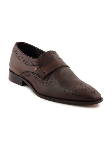 Enroute Men Leather Brown Formal Shoes