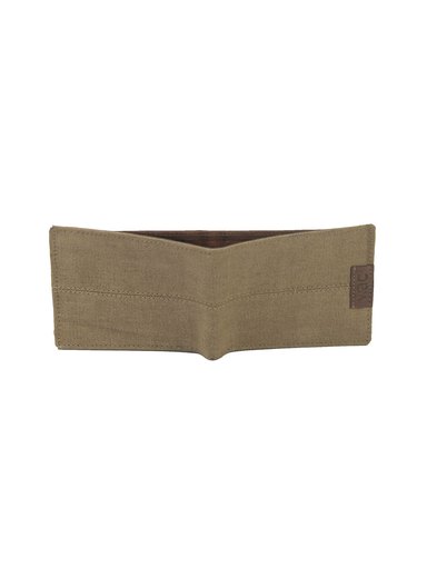 Wrangler Men Canvas Dark Brown Leather Wallet