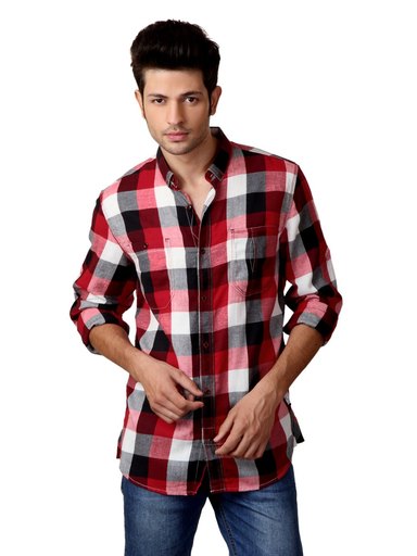 French Connection Men Red Check Shirt