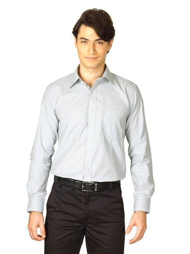 Mark Taylor Men Grey Striped Shirt